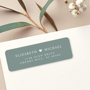 Étiquette Elegant Sage Green Mariage Adresse de retour