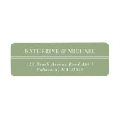 Étiquette Elegant Sage Green Petite Adresse de retour (Devant)