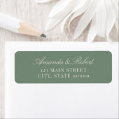 Étiquette Elegant Sage Green Wedding Return Address (En situation)