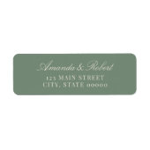 Étiquette Elegant Sage Green Wedding Return Address (Devant)