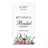 Étiquette Élégant Sanitizer à Fête des mariées Florale (Devant)