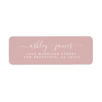 Élégant Script Argent Rose Mariage Adresse de reto
