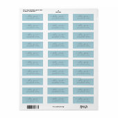 Étiquette Élégant Script Blue Glow Mariage Adresse de retour (Feuille entière)