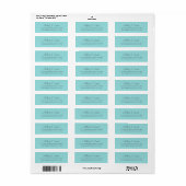 Étiquette Élégant Script Blue Mariage Adresse de retour (Feuille entière)