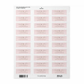 Étiquette Élégant Script Blush Gold Mariage Adresse de retou (Feuille entière)