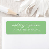 Étiquette Élégant Script Bright Green Mariage Adresse de ret (En situation)