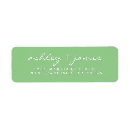 Étiquette Élégant Script Bright Green Mariage Adresse de ret (Devant)
