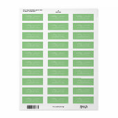 Étiquette Élégant Script Bright Green Mariage Adresse de ret (Feuille entière)