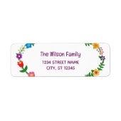 Étiquette Élégant Script chic Fleurs modernes Adresse de ret (Devant)