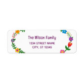 Étiquette Élégant Script chic Fleurs modernes Adresse de ret (Devant)