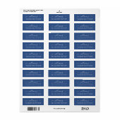 Étiquette Élégant Script Classic Blue Family Adresse de reto (Feuille entière)