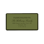 Étiquette Elegant Script Dark Green Formal Wedding (Devant)