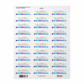 Étiquette Élégant script de calligraphie bleu violet (Feuille entière)