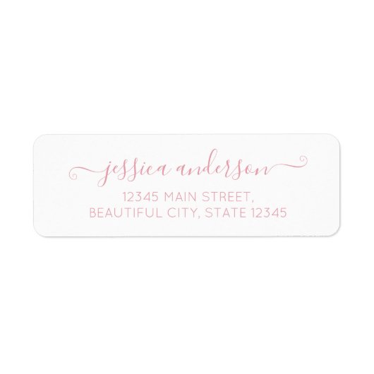 Étiquette Élégant script de calligraphie moderne Blush Dusty (Devant)