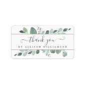 Étiquette Élégant Script de verdure Merci (Devant)