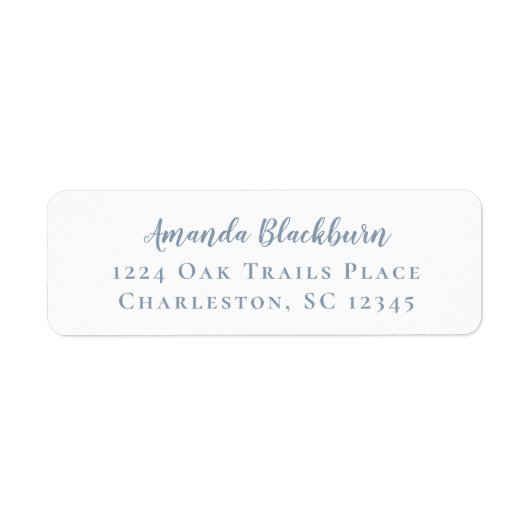 Étiquette Élégant Script Dusty Blue Delicate Calligraphie (Devant)