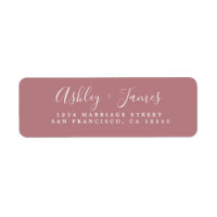 Élégant Script Dusty Rose Mariage Adresse de retou