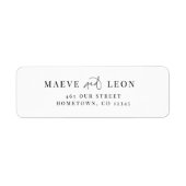 Étiquette Élégant Script élégant Moderne Chic Mariage Couple (Devant)
