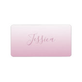 Étiquette Élégant script et rose modifiable (n'importe quell (Devant)