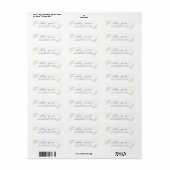 Étiquette Élégant Script Gold Floral Mariage Adresse de reto (Feuille entière)