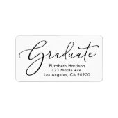 Étiquette Élégant Script Graduation Adresse de retour (Devant)