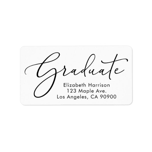 Étiquette Élégant Script Graduation Adresse de retour (Devant)