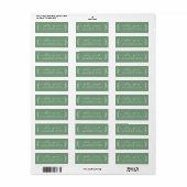 Étiquette Élégant Script Green Mariage Adresse de retour (Feuille entière)