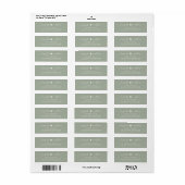 Étiquette Élégant Script Green Mariage Adresse de retour Lab (Feuille entière)
