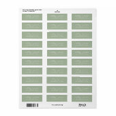 Étiquette Élégant Script Green Mariage Adresse de retour Lab (Feuille entière)