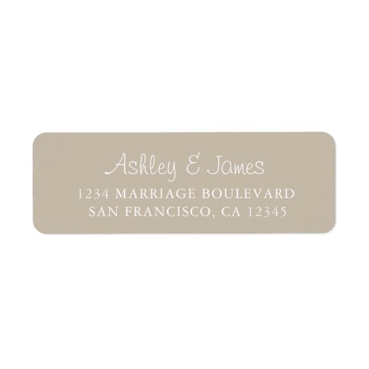 Étiquette Élégant Script Grey Mariage Adresse de retour (Devant)
