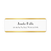 Étiquette Élégant script manuscrit Gold Modèle blanc (Devant)