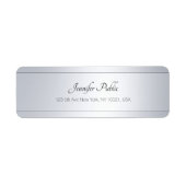 Étiquette Élégant script manuscrit Texte Modèle Argent (Devant)