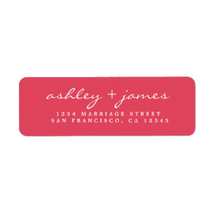 Étiquette Élégant Script Mariage rose Adresse de retour Étiq