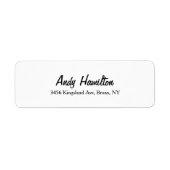 Étiquette Élégant Script moderne Créatif Noir Blanc Noir (Devant)