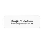 Étiquette Élégant Script moderne moderne blanc tendance (Devant)