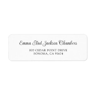 Étiquette Elegant Script Name Newlywed Return Address Label