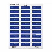 Étiquette Élégant Script Navy Blue Graduation Adresse de ret (Feuille entière)