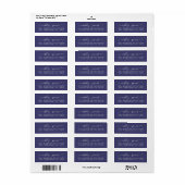 Étiquette Élégant Script Navy Blue Mariage Adresse de retour (Feuille entière)