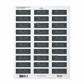 Étiquette Élégant Script Off-Black Mariage Adresse de retour (Feuille entière)