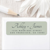 Étiquette Élégant Script Pastel Green Mariage Adresse de ret (En situation)