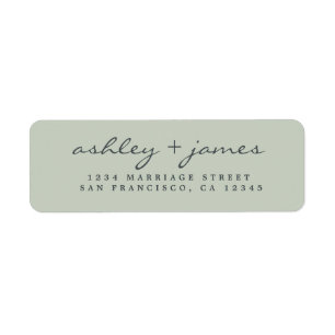 Étiquette Elegant Script Pastel Green Wedding Return Address