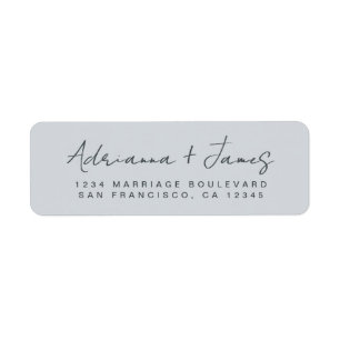 Étiquette Élégant Script Pastel Mariage bleu