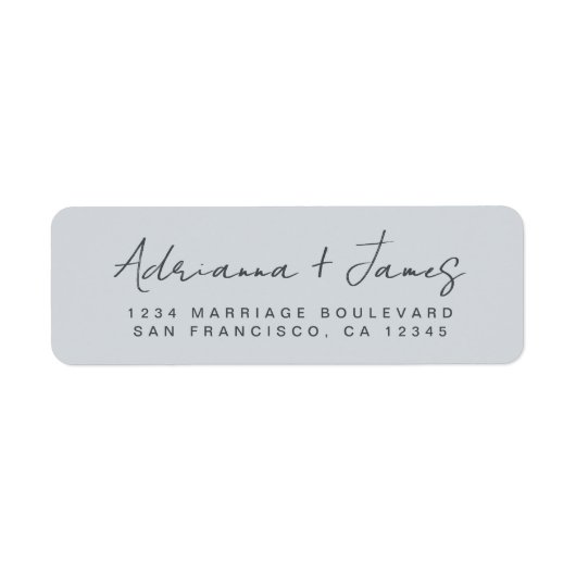 Étiquette Élégant Script Pastel Mariage bleu (Devant)