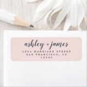 Étiquette Élégant Script Pastel Mariage rose Adresse de reto (En situation)