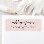 Étiquette Élégant Script Pastel Mariage rose Adresse de reto (En situation)