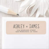 Étiquette Élégant Script Pastel Mariage rose Adresse de reto (En situation)