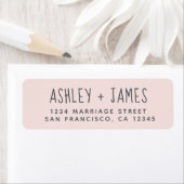 Étiquette Élégant Script Pastel Mariage rose Adresse de reto (En situation)