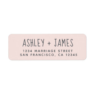Étiquette Élégant Script Pastel Mariage rose Adresse de reto
