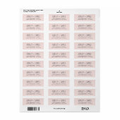 Étiquette Élégant Script Pastel Mariage rose Adresse de reto (Feuille entière)