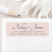Étiquette Élégant Script Pastel Mariage rose Adresse de reto (En situation)